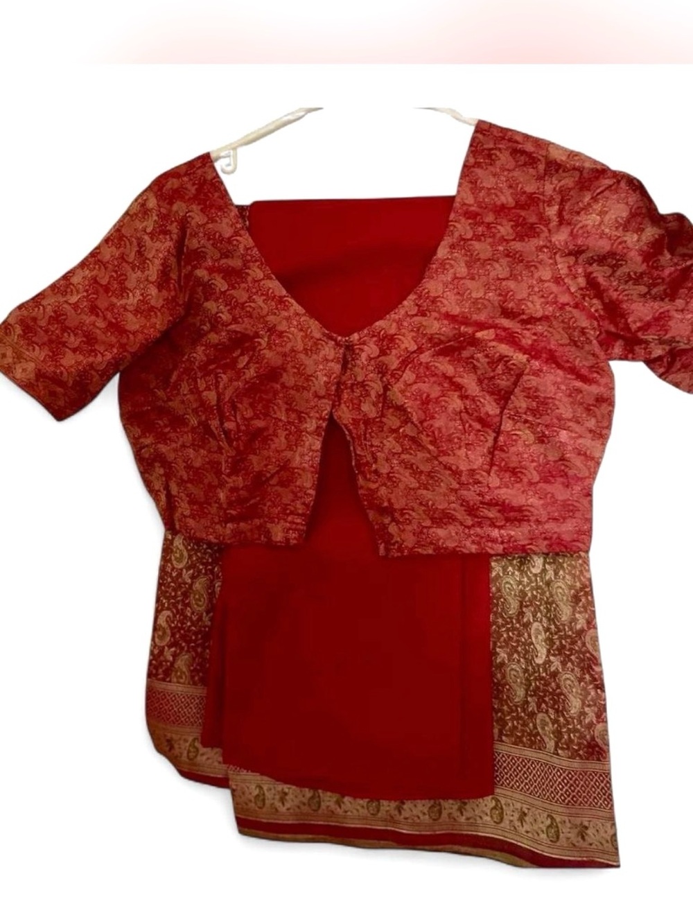 Red flag indian sari